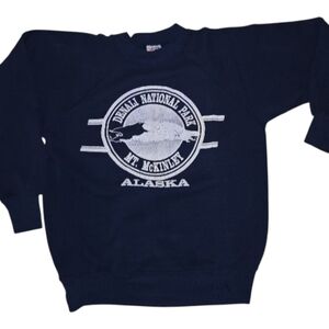 Vintage Denali National Park Alaska  Navy Blue Crew Neck Size L